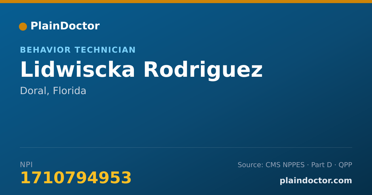 Shareable card for Lidwiscka Rodriguez - Behavior Technician, Doral, FL