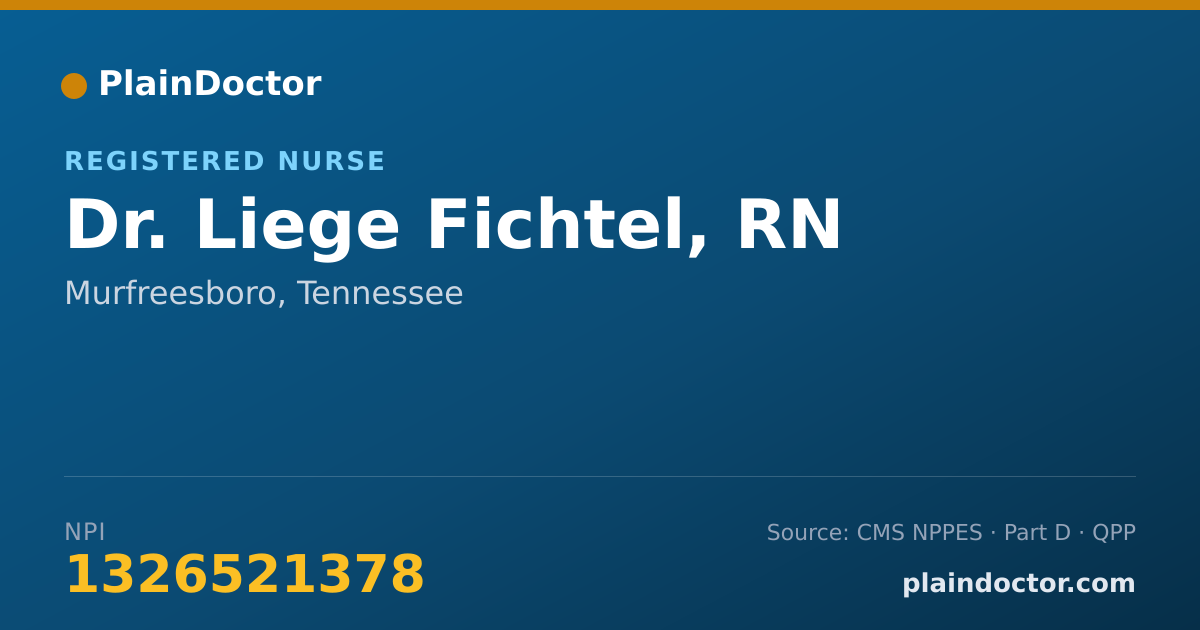 Shareable card for Liege Fichtel, RN - Registered Nurse, Murfreesboro, TN