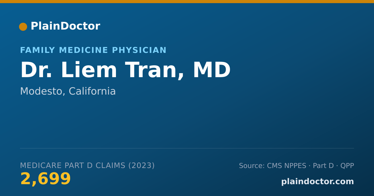 Shareable card for Liem Tran, MD - Family Medicine Physician, Modesto, CA