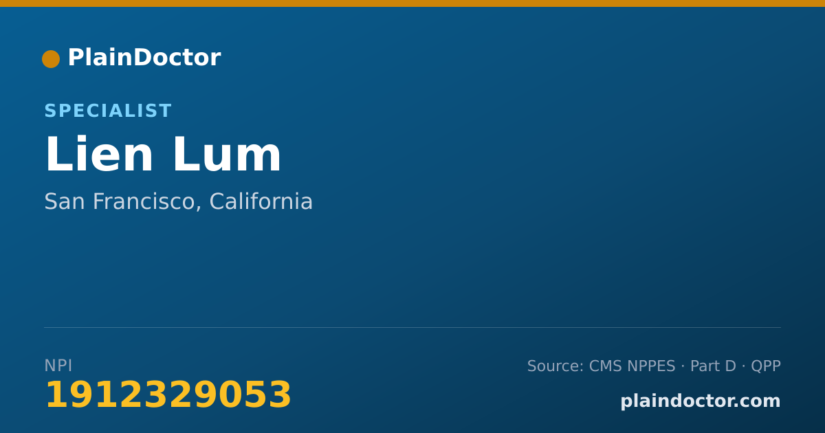 Shareable card for Lien Lum - Specialist, San Francisco, CA