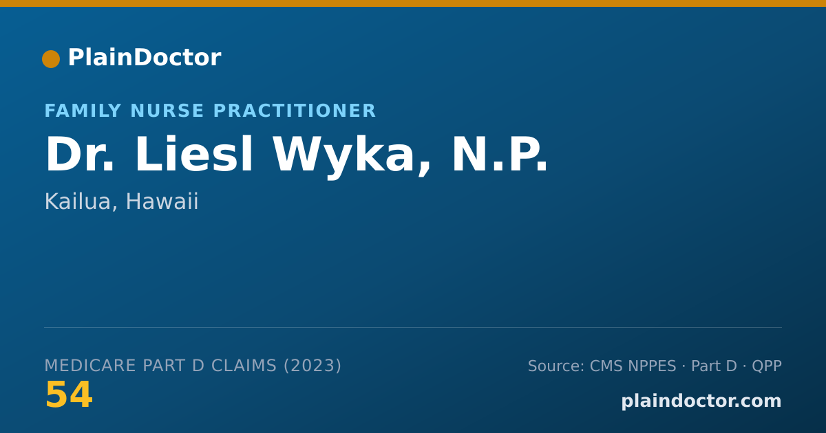 Shareable card for Liesl Wyka, N.P. - Family Nurse Practitioner, Kailua, HI