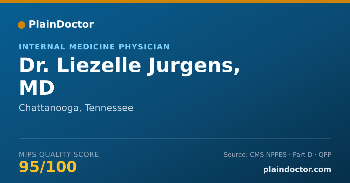 Shareable card for Liezelle Jurgens, MD - Internal Medicine Physician, Chattanooga, TN