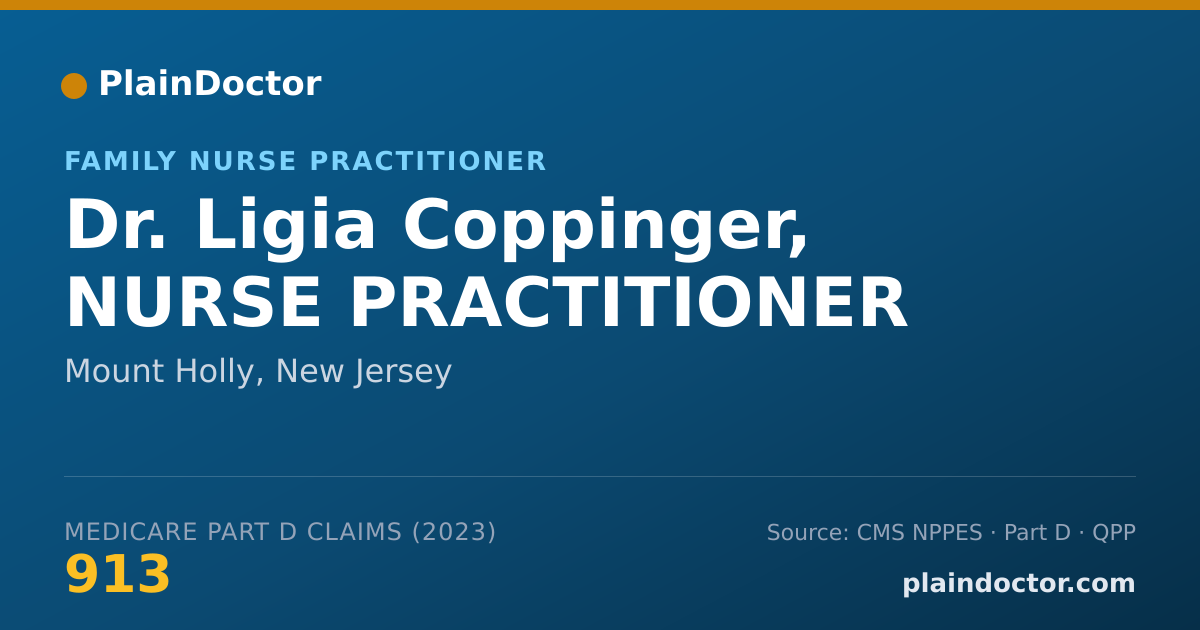 Shareable card for Ligia Coppinger, NURSE PRACTITIONER - Family Nurse Practitioner, Mount Holly, NJ