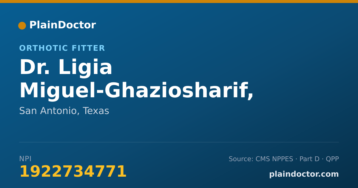 Shareable card for Ligia Miguel-Ghaziosharif, MSOP, CP - Orthotic Fitter, San Antonio, TX