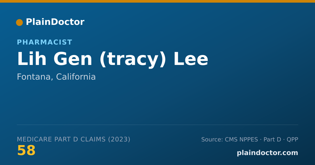 Shareable card for Lih Gen (tracy) Lee - Pharmacist, Fontana, CA