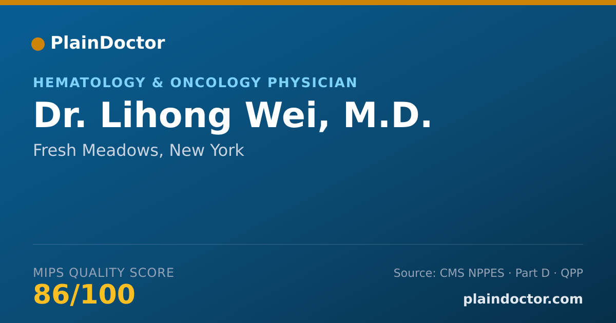 Shareable card for Lihong Wei, M.D. - Specialist, Fresh Meadows, NY