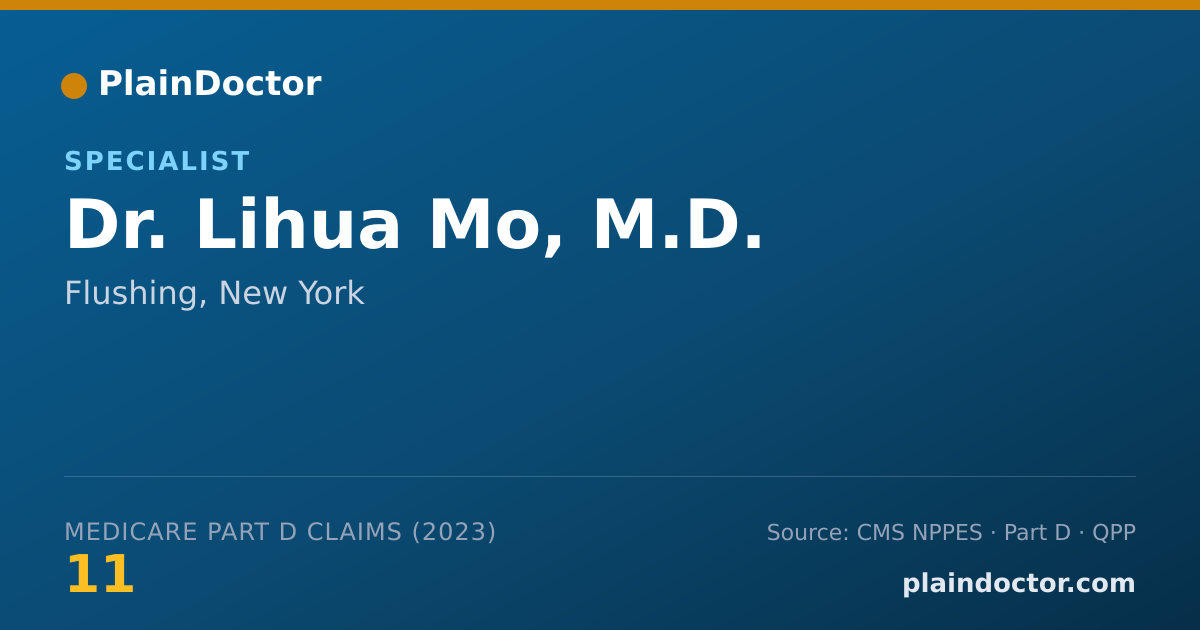 Shareable card for Lihua Mo, M.D. - Specialist, Flushing, NY