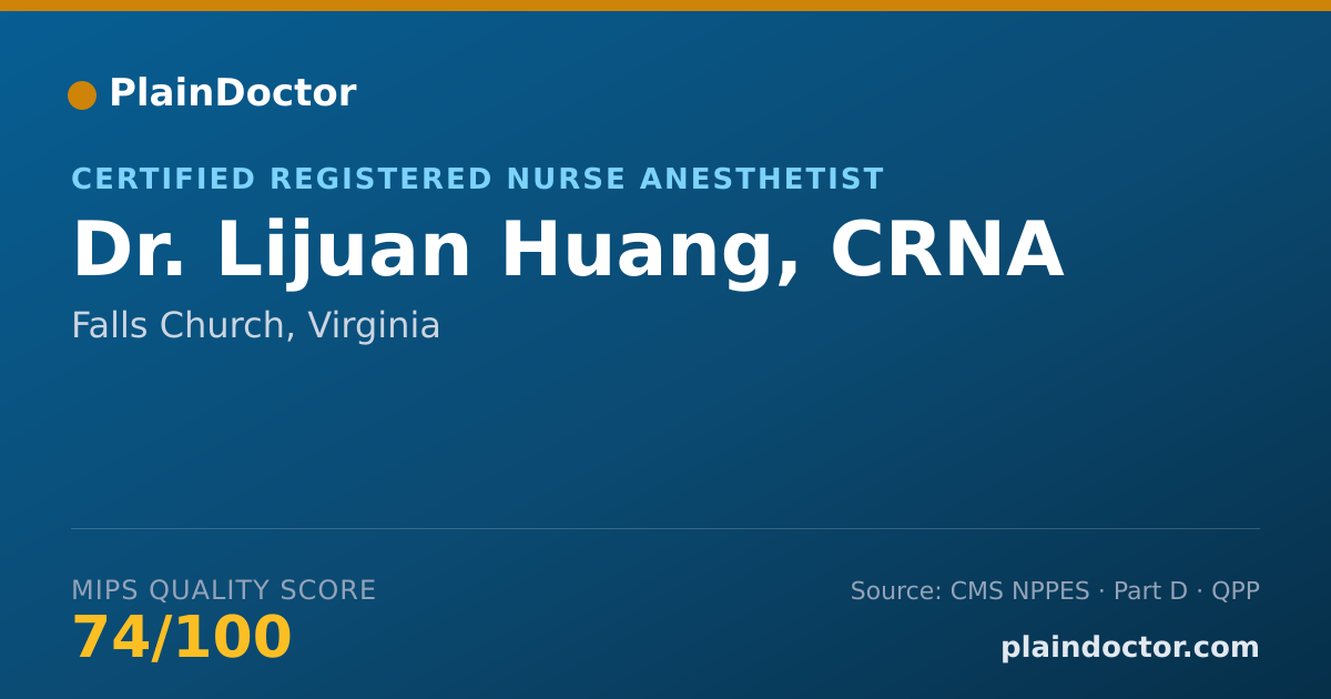 Shareable card for Lijuan Huang, CRNA - Certified Registered Nurse Anesthetist, Falls Church, VA