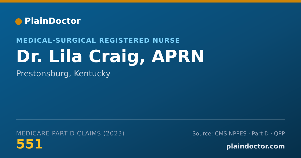 Shareable card for Lila Craig, APRN - Medical-Surgical Registered Nurse, Prestonsburg, KY