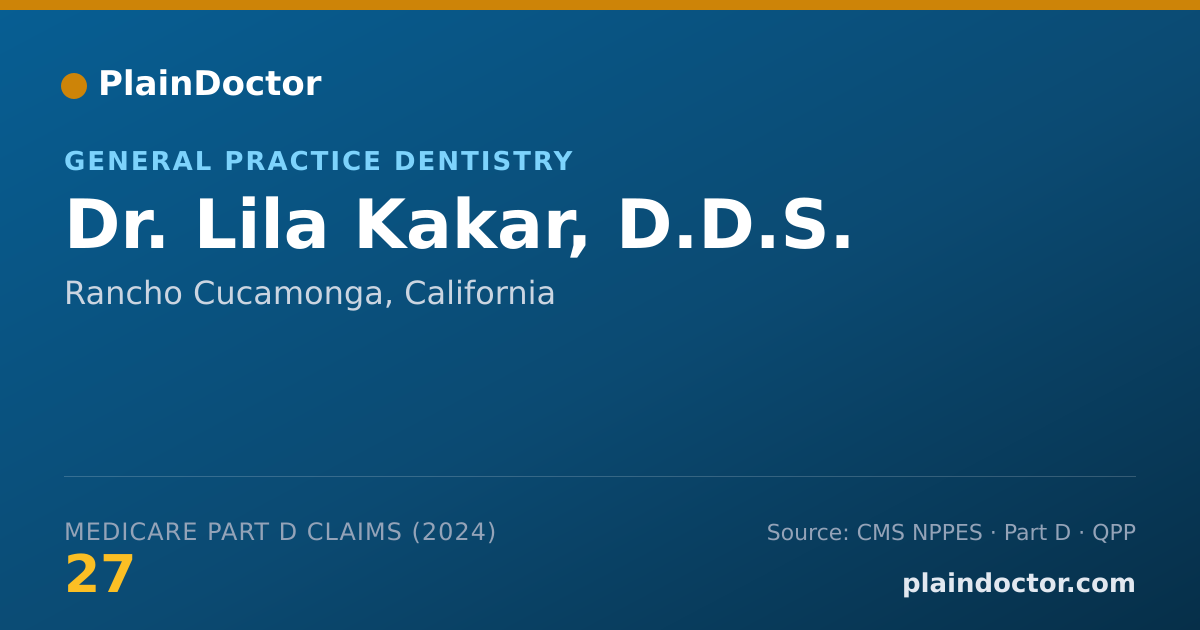 Shareable card for Lila Kakar, D.D.S. - General Practice Dentistry, Rancho Cucamonga, CA