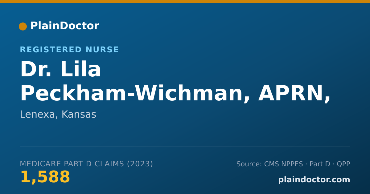 Shareable card for Lila Peckham-Wichman, APRN, CNS, NP - Registered Nurse, Lenexa, KS