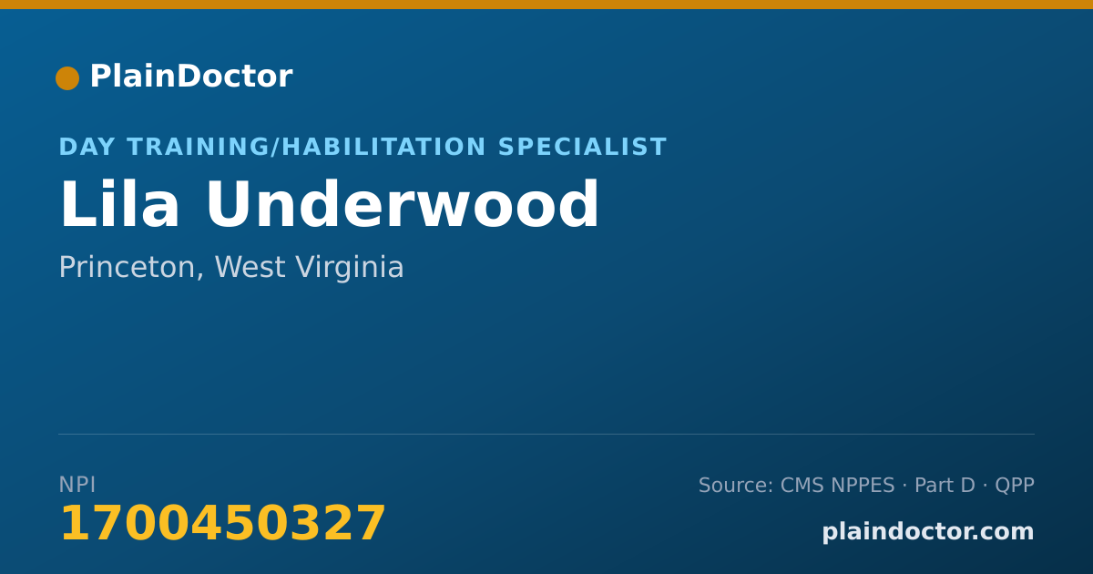 Shareable card for Lila Underwood - Day Training/Habilitation Specialist, Princeton, WV