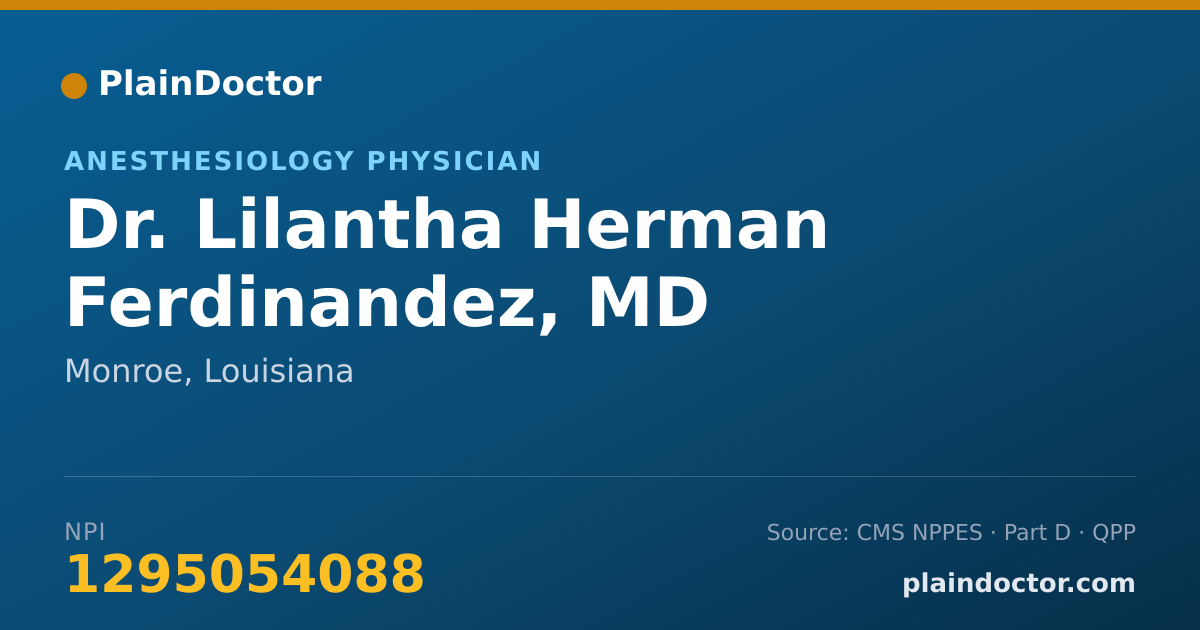 Shareable card for Lilantha Herman Ferdinandez, MD - Anesthesiology Physician, Monroe, LA