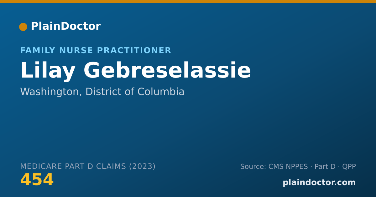 Shareable card for Lilay Gebreselassie - Family Nurse Practitioner, Washington, DC