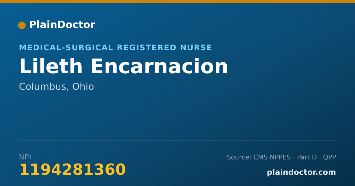 Shareable card for Lileth Encarnacion - Medical-Surgical Registered Nurse, Columbus, OH
