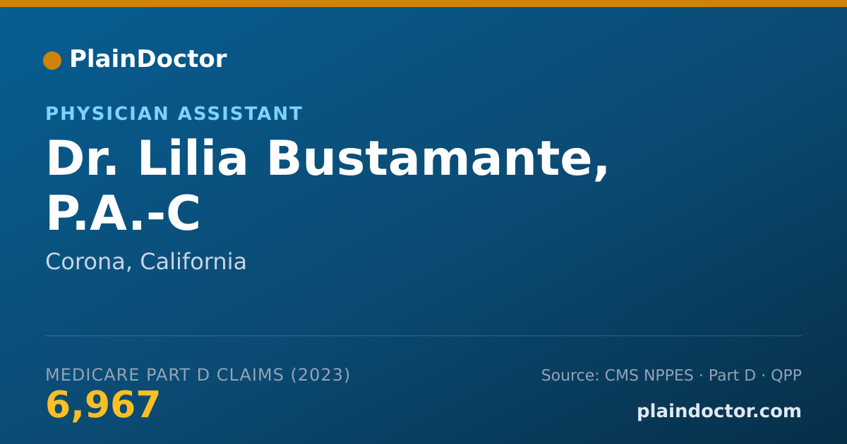 Shareable card for Lilia Bustamante, P.A.-C - Physician Assistant, Corona, CA