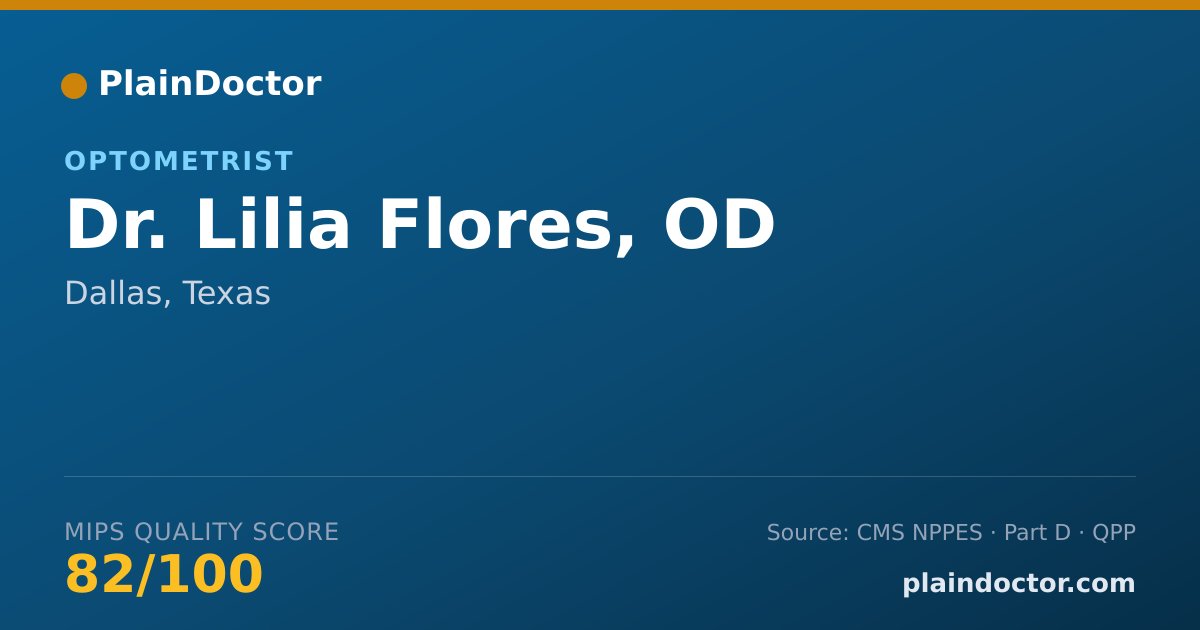 Shareable card for Lilia Flores, OD - Optometrist, Dallas, TX