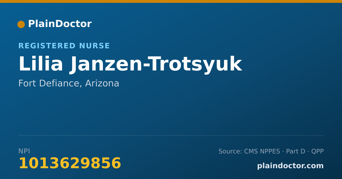 Shareable card for Lilia Janzen-Trotsyuk - Registered Nurse, Fort Defiance, AZ