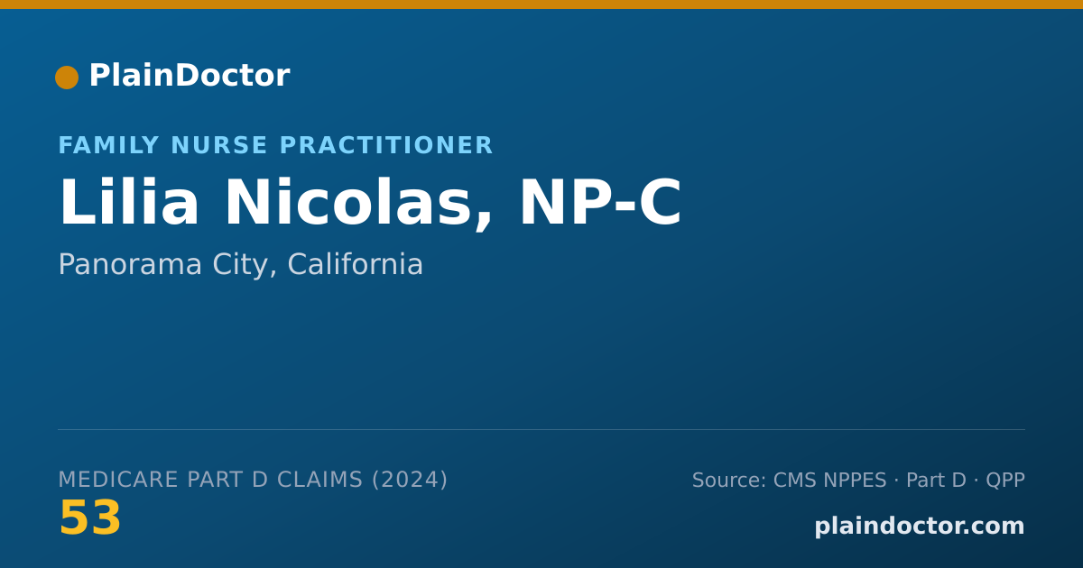 Shareable card for Lilia Nicolas, NP-C - Family Nurse Practitioner, Panorama City, CA
