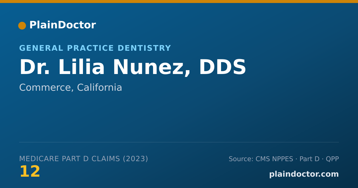Shareable card for Lilia Nunez, DDS - General Practice Dentistry, Commerce, CA