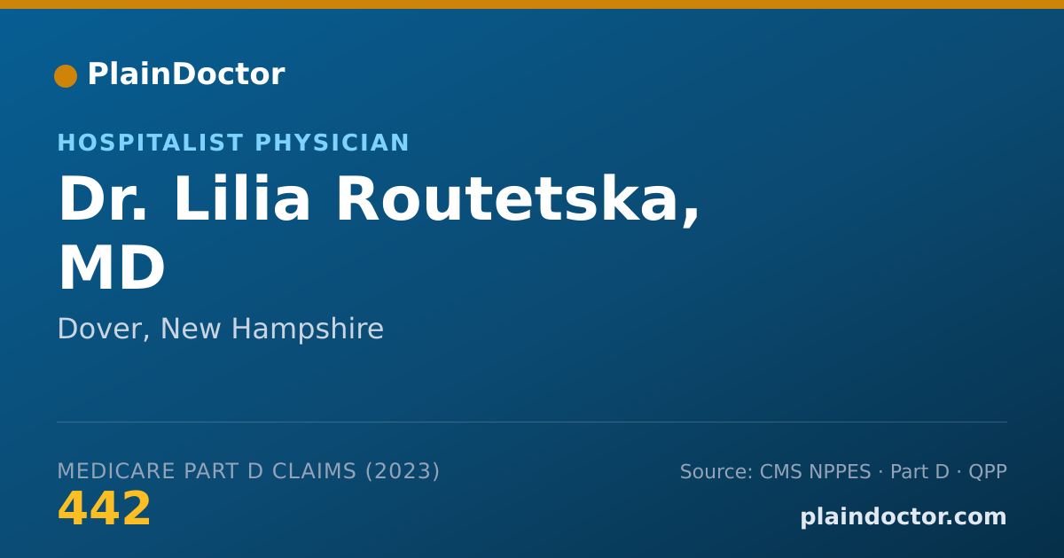Shareable card for Lilia Routetska, MD - Hospitalist Physician, Dover, NH