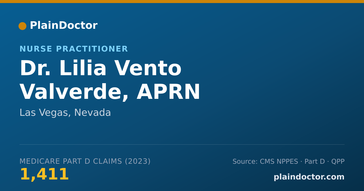 Shareable card for Lilia Vento Valverde, APRN - Nurse Practitioner, Las Vegas, NV