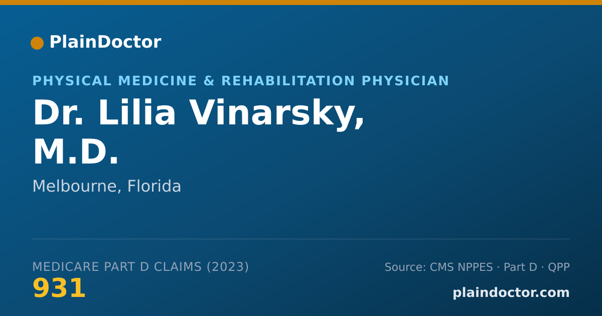 Shareable card for Lilia Vinarsky, M.D. - Physical Medicine & Rehabilitation Physician, Melbourne, FL
