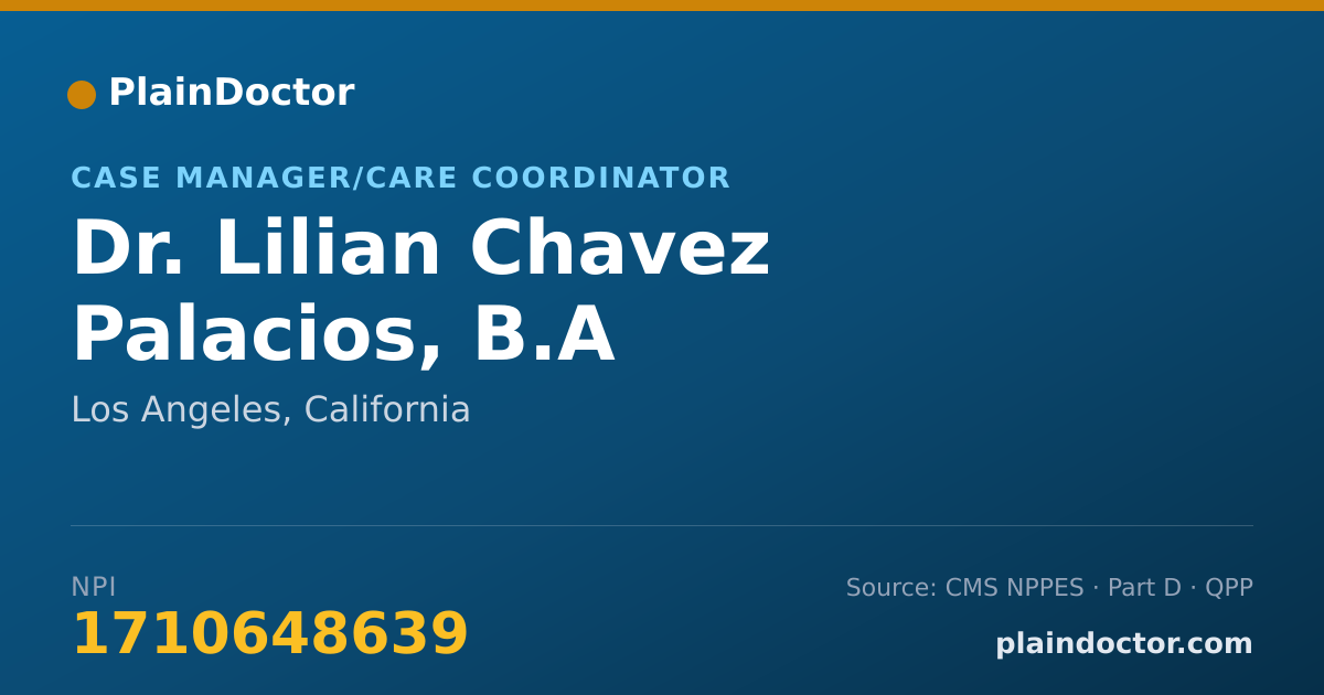 Shareable card for Lilian Chavez Palacios, B.A - Case Manager/Care Coordinator, Los Angeles, CA