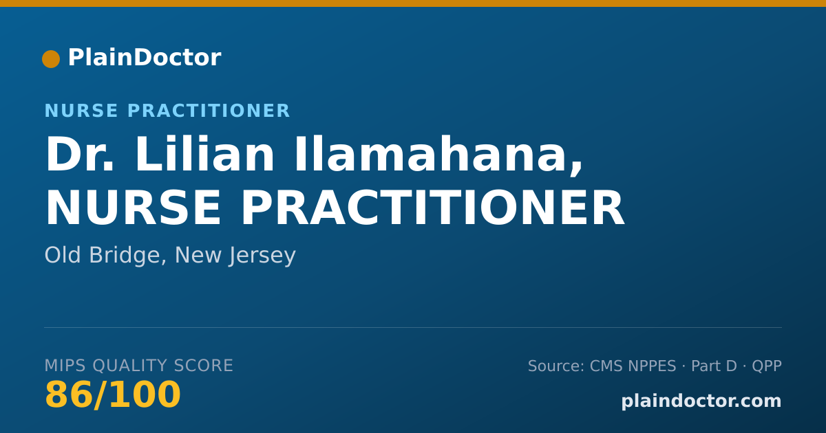 Shareable card for Lilian Ilamahana, NURSE PRACTITIONER - Nurse Practitioner, Old Bridge, NJ