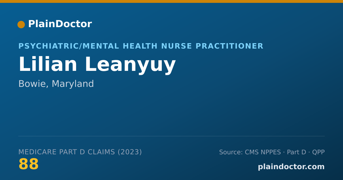 Shareable card for Lilian Leanyuy - Psychiatric/Mental Health Nurse Practitioner, Bowie, MD