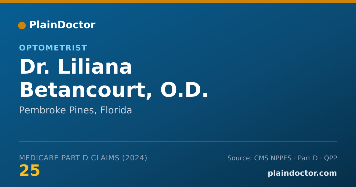 Shareable card for Liliana Betancourt, O.D. - Optometrist, Pembroke Pines, FL