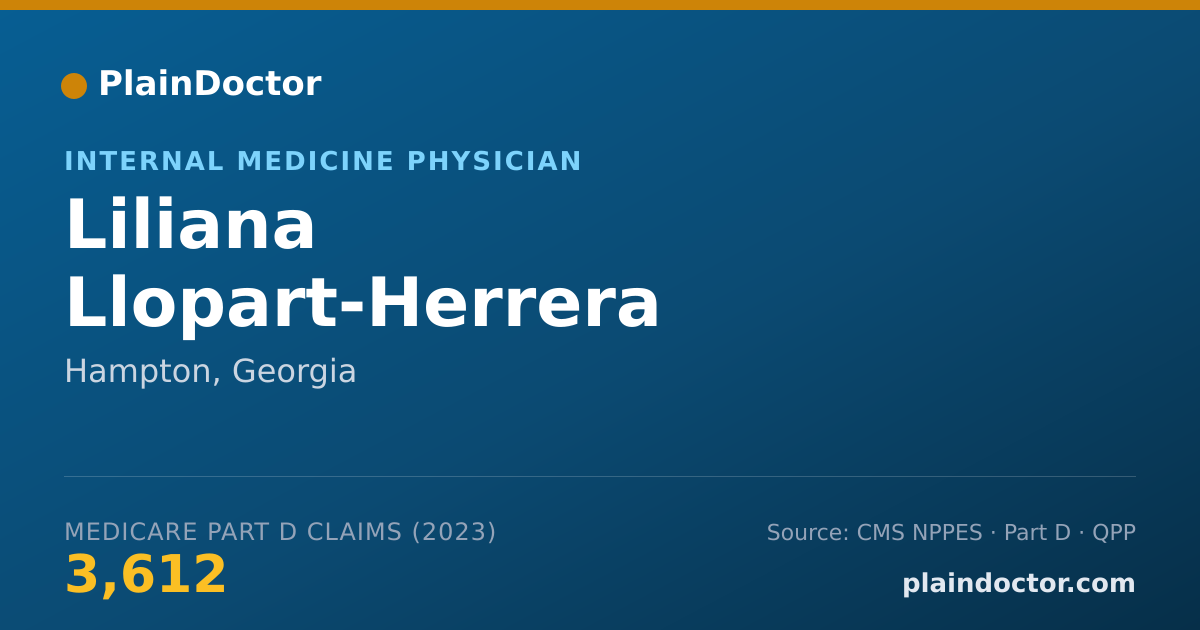 Shareable card for Liliana Llopart-Herrera - Internal Medicine Physician, Hampton, GA