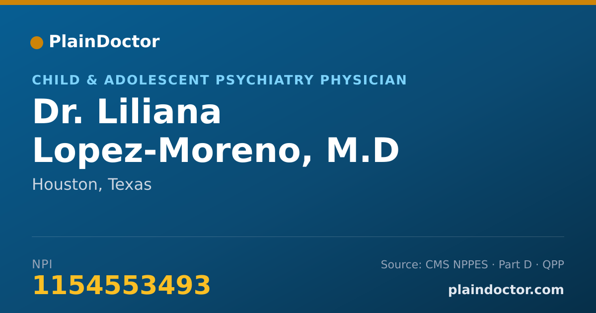 Shareable card for Liliana Lopez-Moreno, M.D - Child & Adolescent Psychiatry Physician, Houston, TX