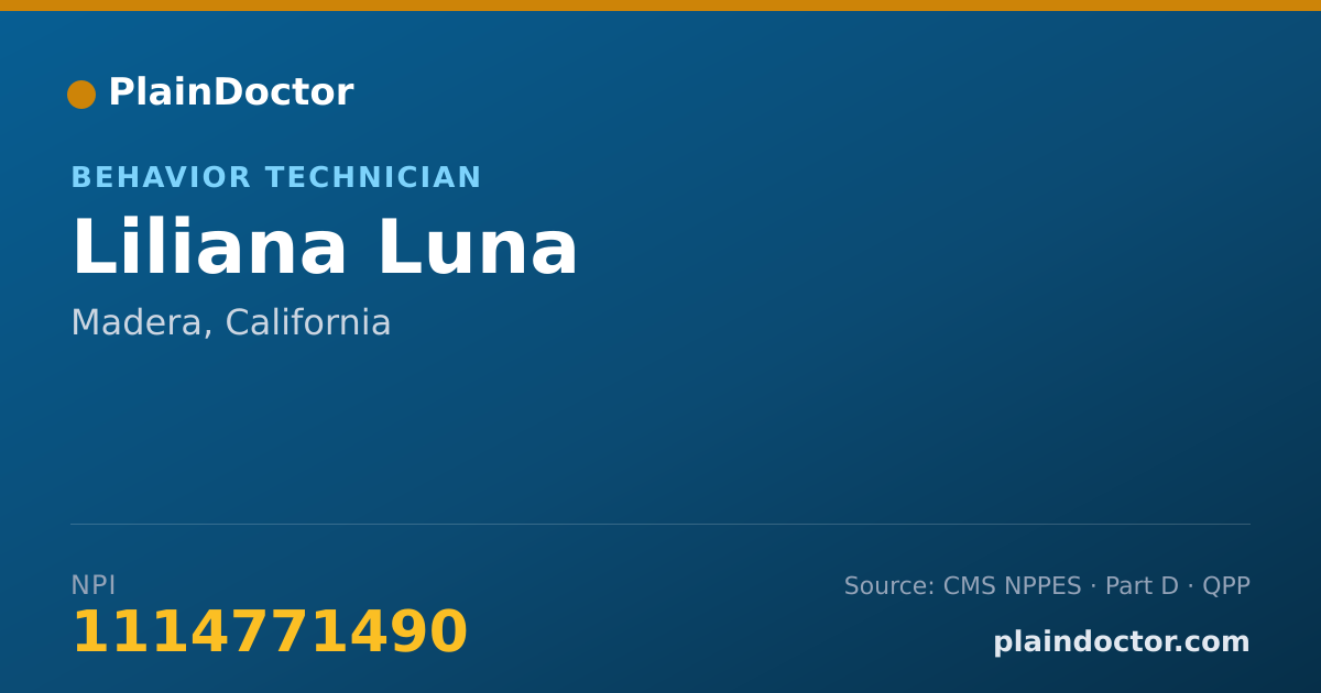 Shareable card for Liliana Luna - Behavior Technician, Madera, CA