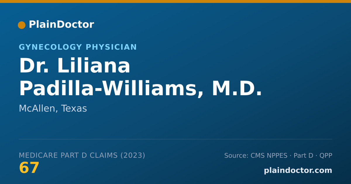Shareable card for Liliana Padilla-Williams, M.D. - Gynecology Physician, McAllen, TX