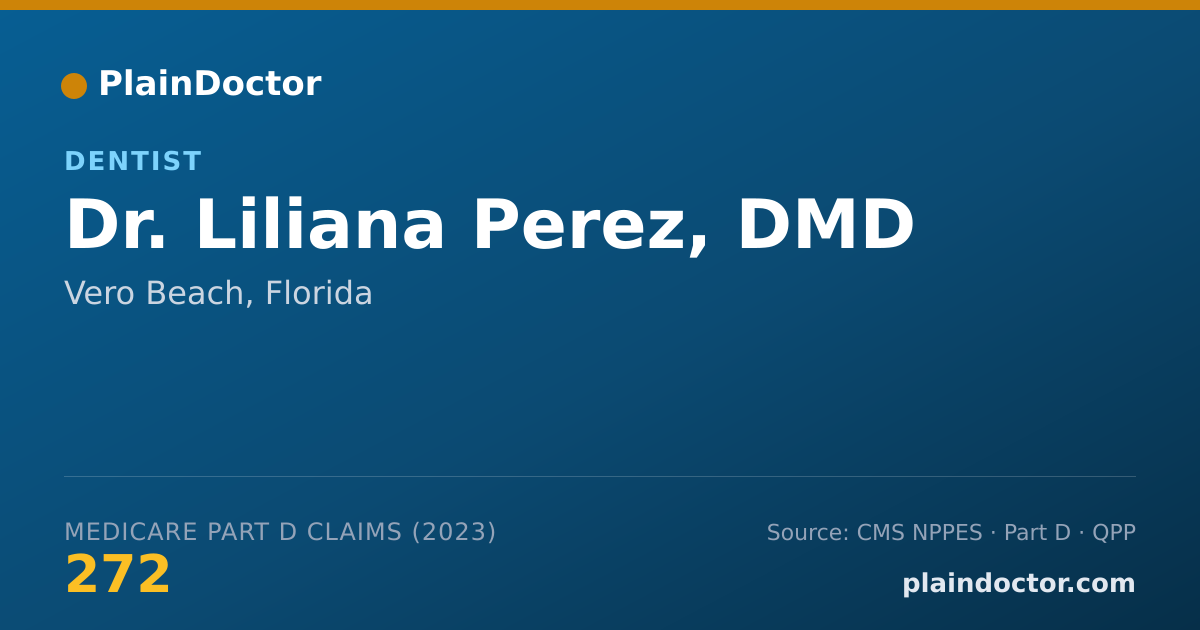 Shareable card for Liliana Perez, DMD - Dentist, Vero Beach, FL