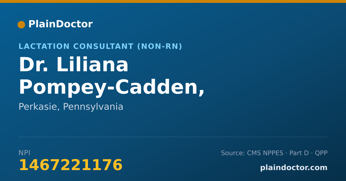 Shareable card for Liliana Pompey-Cadden, LPN,IBCLC - Lactation Consultant (Non-RN), Perkasie, PA
