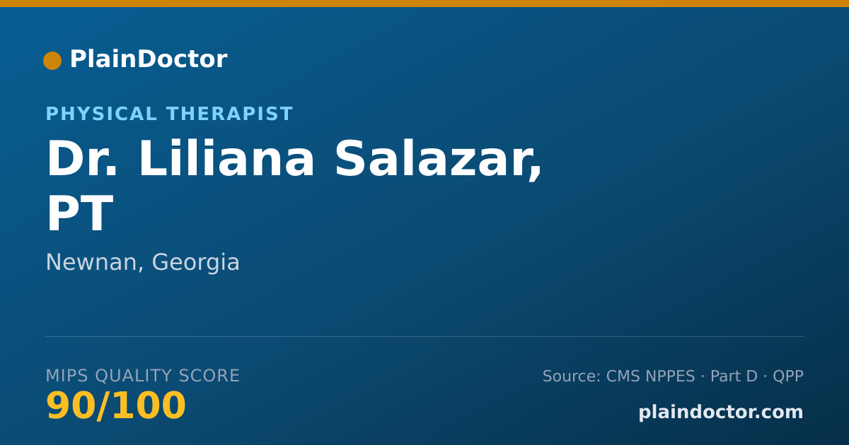 Shareable card for Liliana Salazar, PT - Physical Therapist, Newnan, GA
