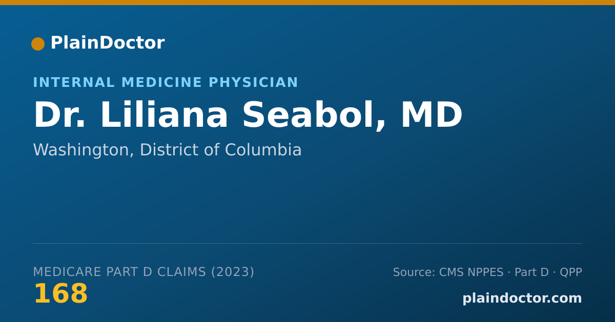 Shareable card for Liliana Seabol, MD - Internal Medicine Physician, Washington, DC