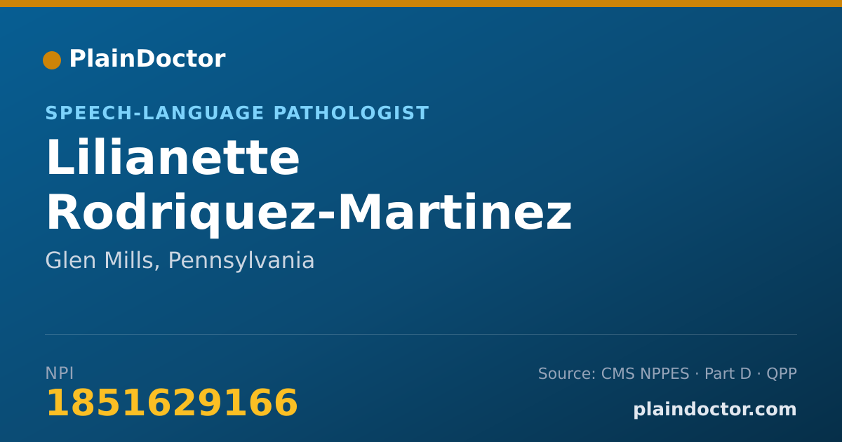 Shareable card for Lilianette Rodriquez-Martinez - Speech-Language Pathologist, Glen Mills, PA
