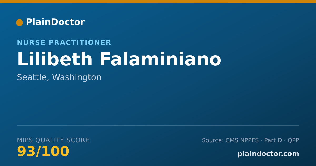 Shareable card for Lilibeth Falaminiano - Nurse Practitioner, Seattle, WA