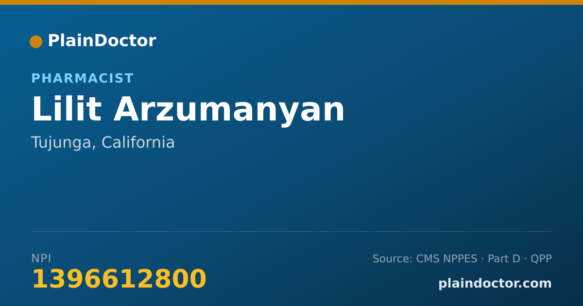 Shareable card for Lilit Arzumanyan - Pharmacist, Tujunga, CA