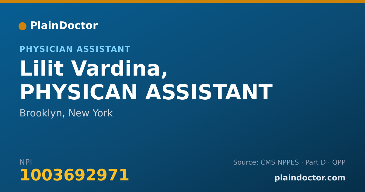Shareable card for Lilit Vardina, PHYSICAN ASSISTANT - Physician Assistant, Brooklyn, NY