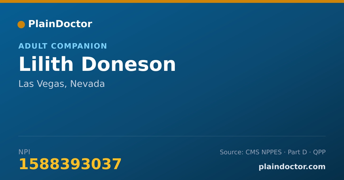 Shareable card for Lilith Doneson - Adult Companion, Las Vegas, NV