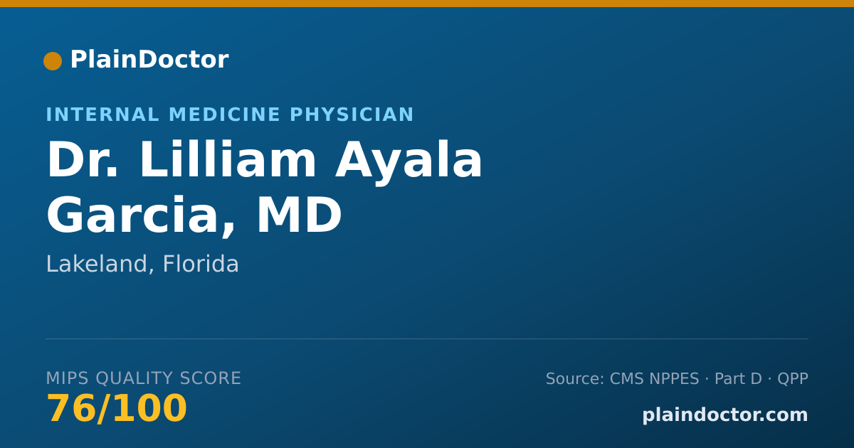 Shareable card for Lilliam Ayala Garcia, MD - Internal Medicine Physician, Lakeland, FL