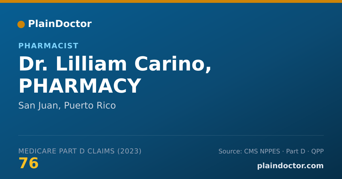 Shareable card for Lilliam Carino, PHARMACY - Pharmacist, San Juan, PR