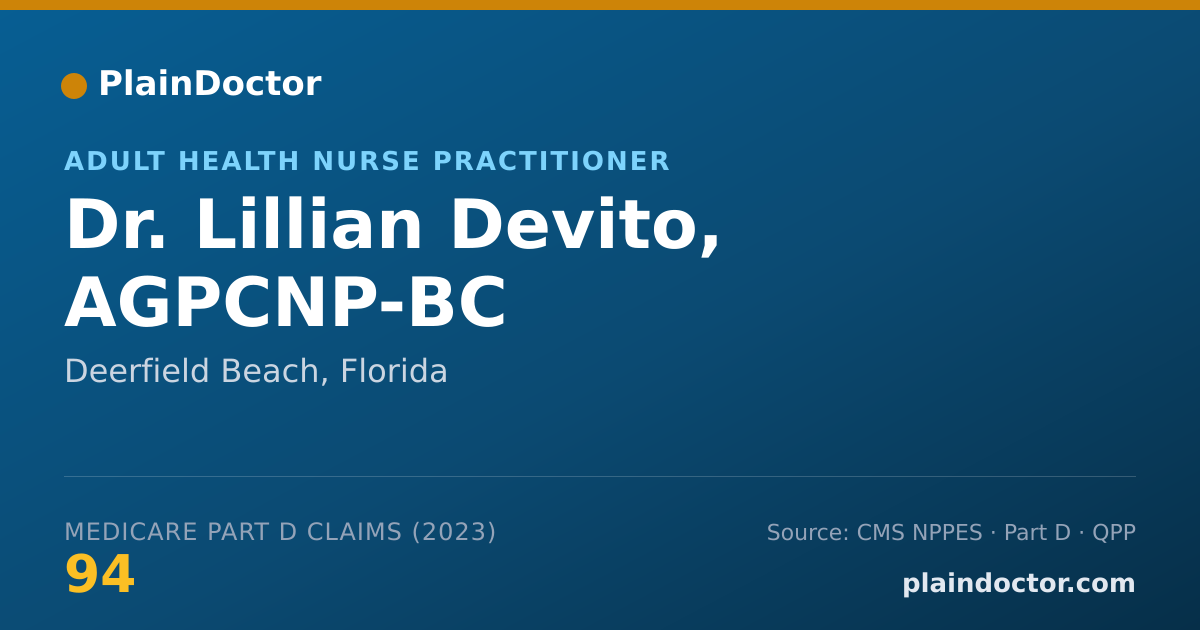 Shareable card for Lillian Devito, AGPCNP-BC - Adult Health Nurse Practitioner, Deerfield Beach, FL