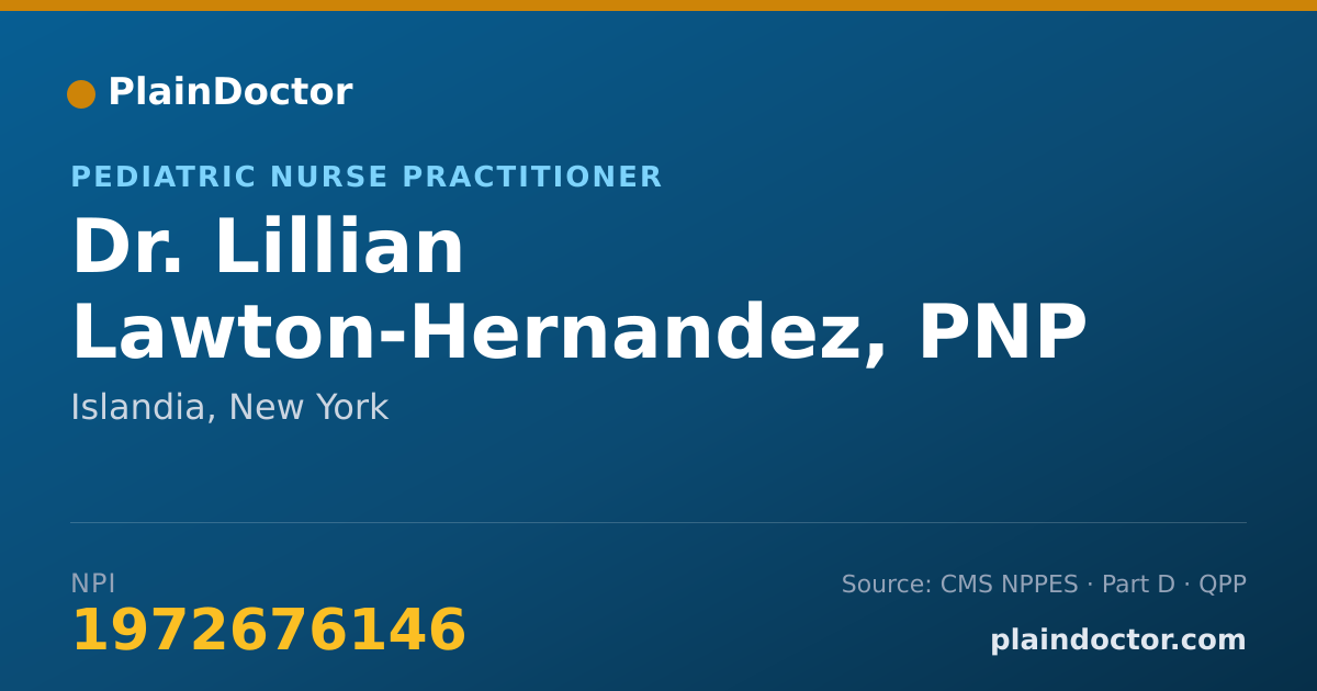 Shareable card for Lillian Lawton-Hernandez, PNP - Pediatric Nurse Practitioner, Islandia, NY