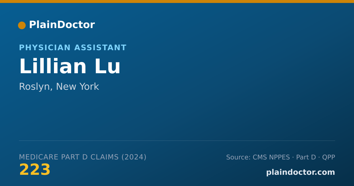 Shareable card for Lillian Lu - Physician Assistant, Roslyn, NY