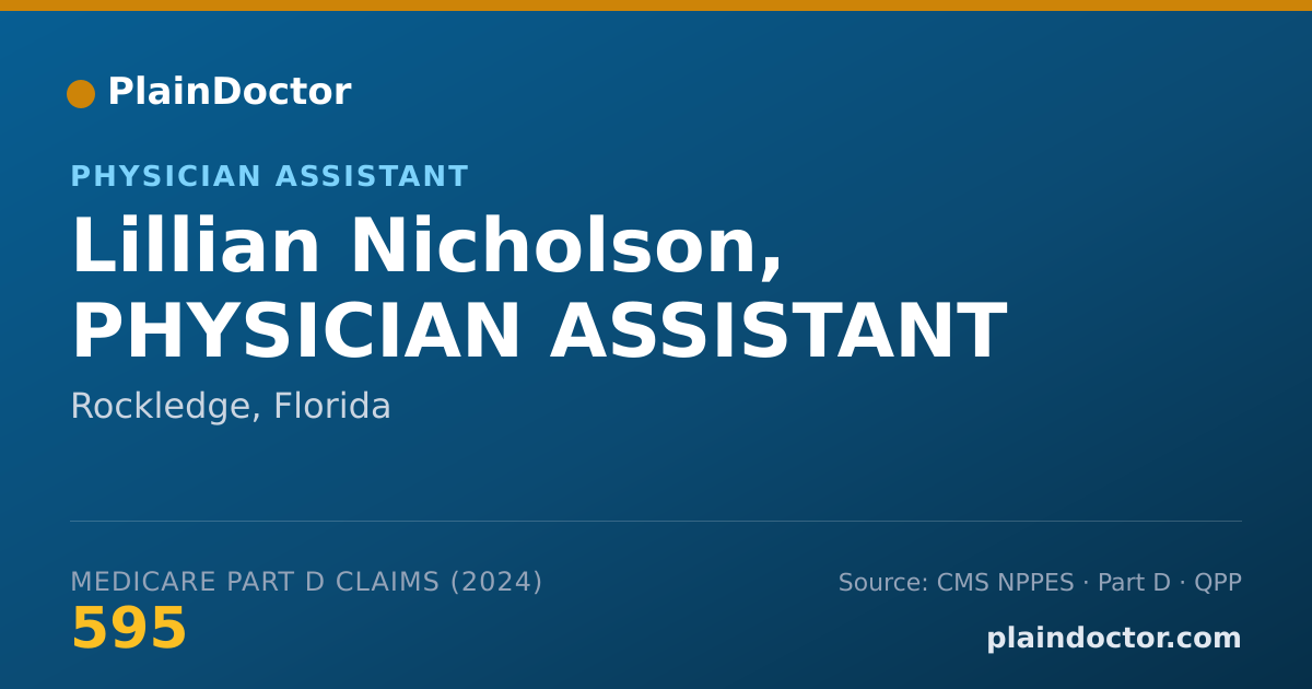 Shareable card for Lillian Nicholson, PHYSICIAN ASSISTANT - Physician Assistant, Rockledge, FL